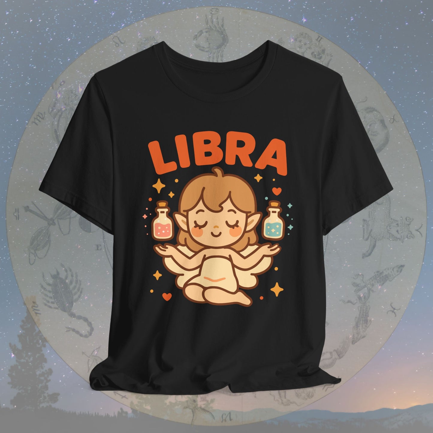 Kawaii Balanced Libra Zodiac Sign T-Shirt