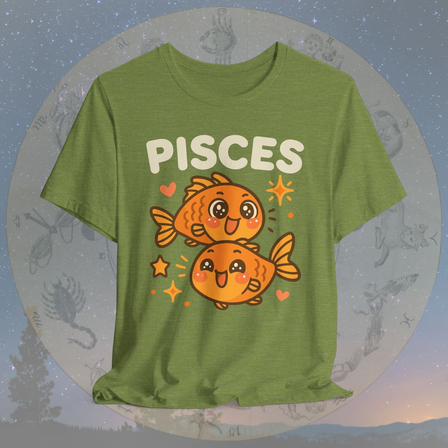 Cute Kawaii Pisces Zodiac Sign T-Shirt