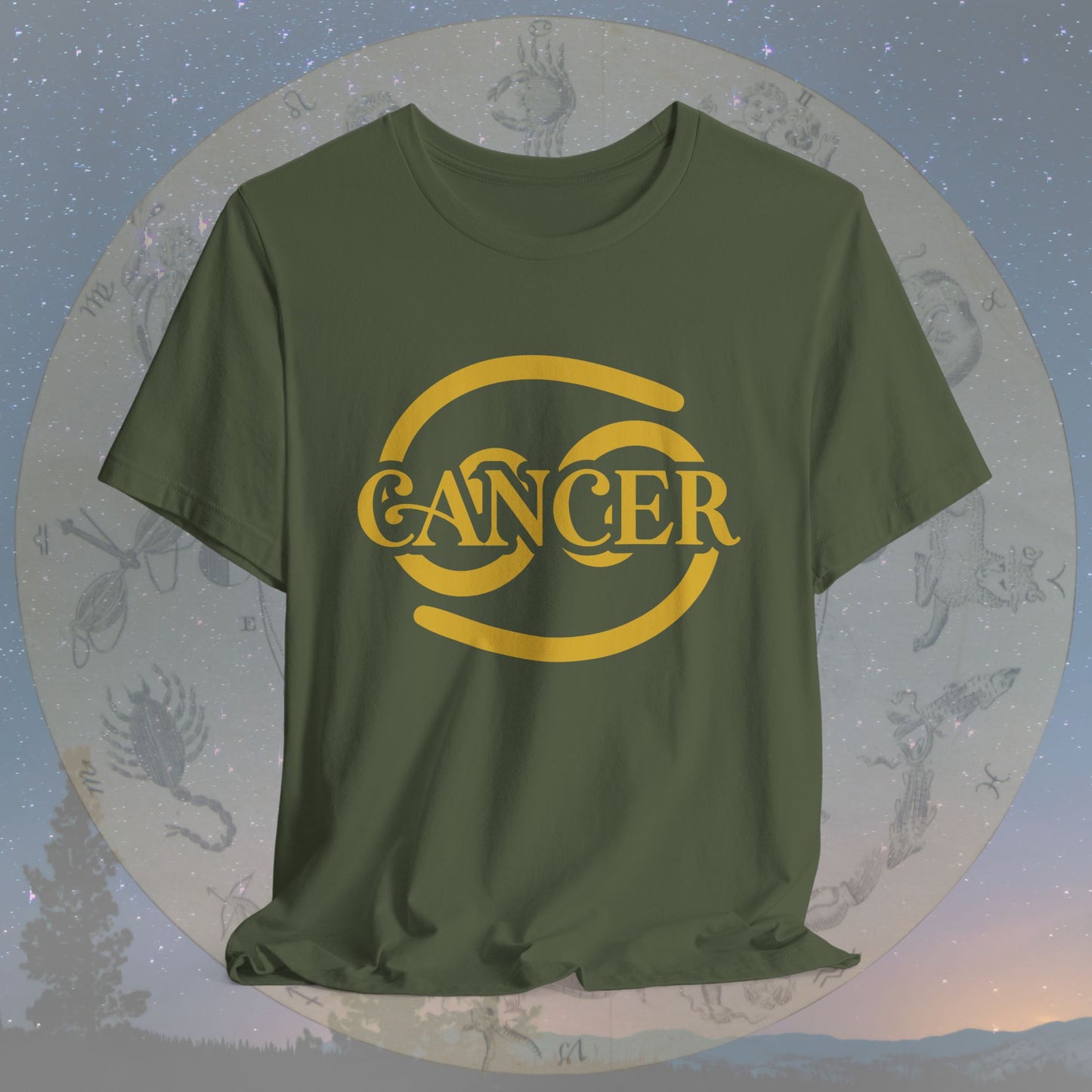 Cancer Golden Zodiac Symbol T-Shirt