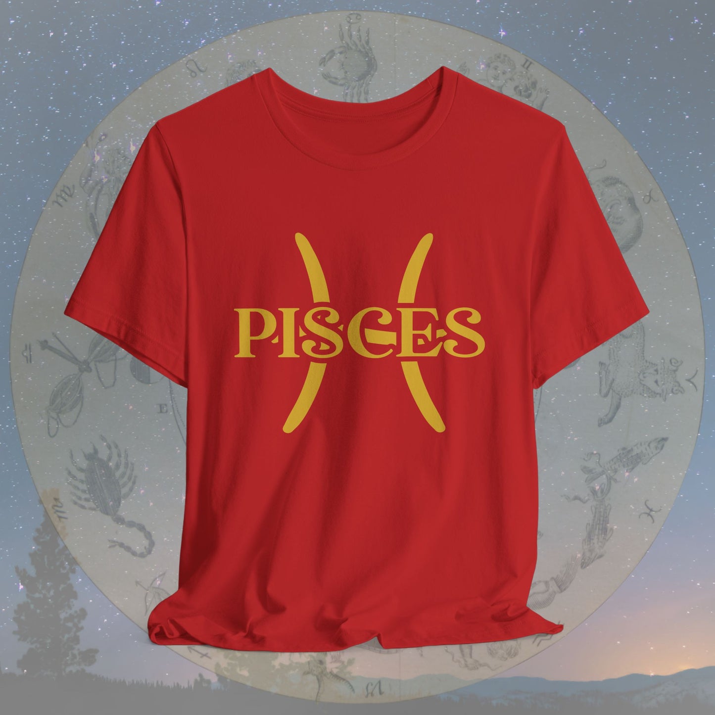 Pisces Golden Zodiac Symbol T-Shirt