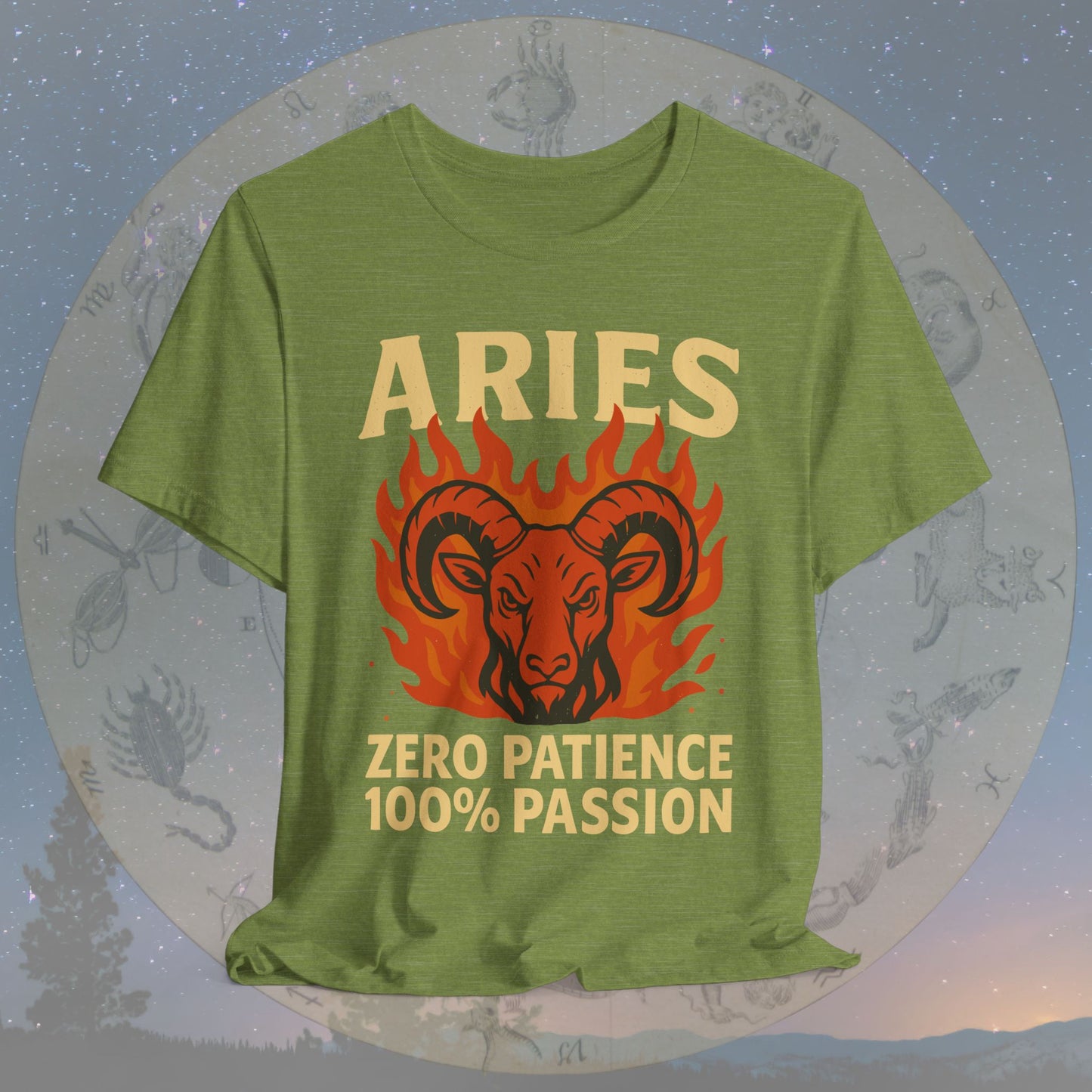 Aries Fiery Passion Zodiac T-Shirt