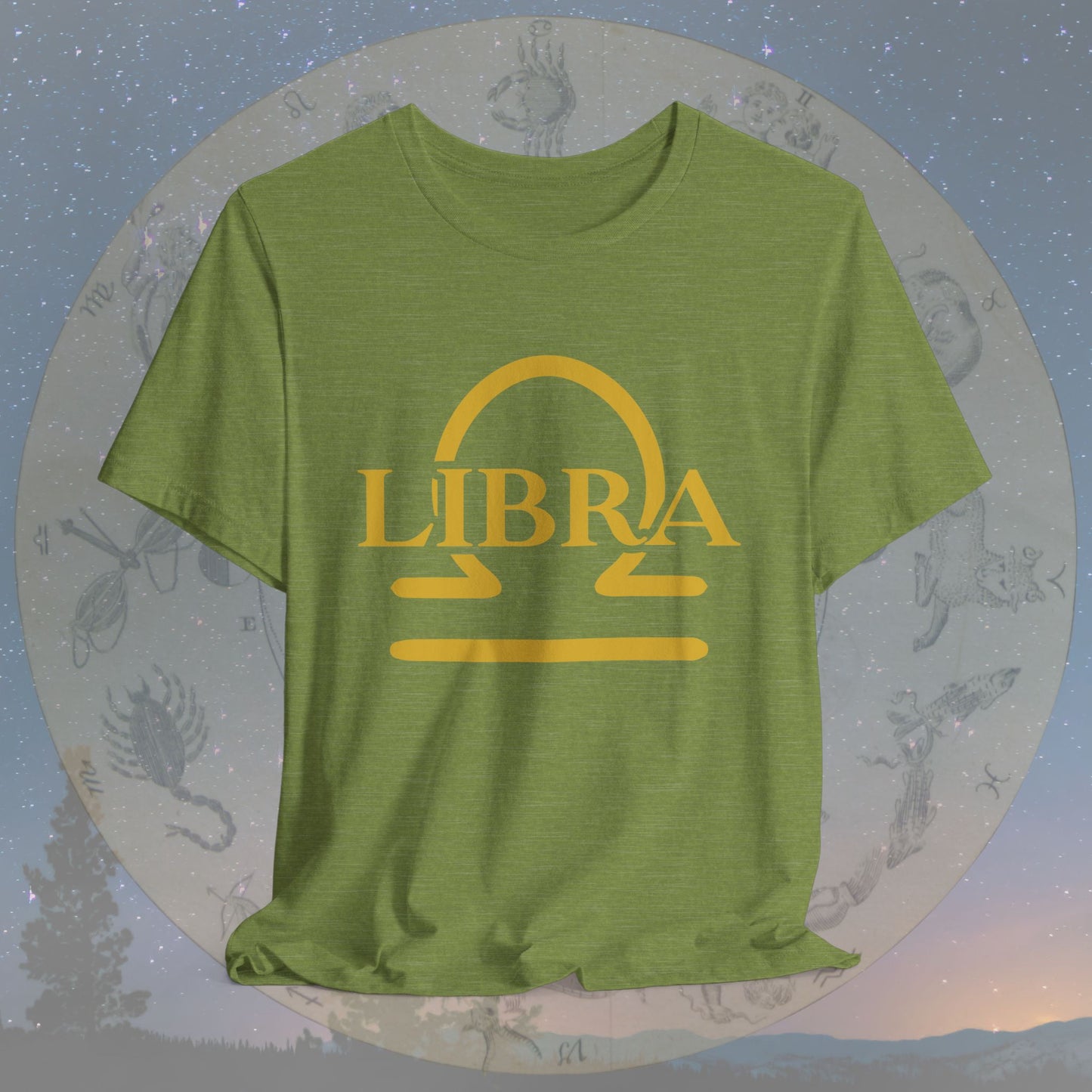 Libra Golden Zodiac Symbol T-Shirt