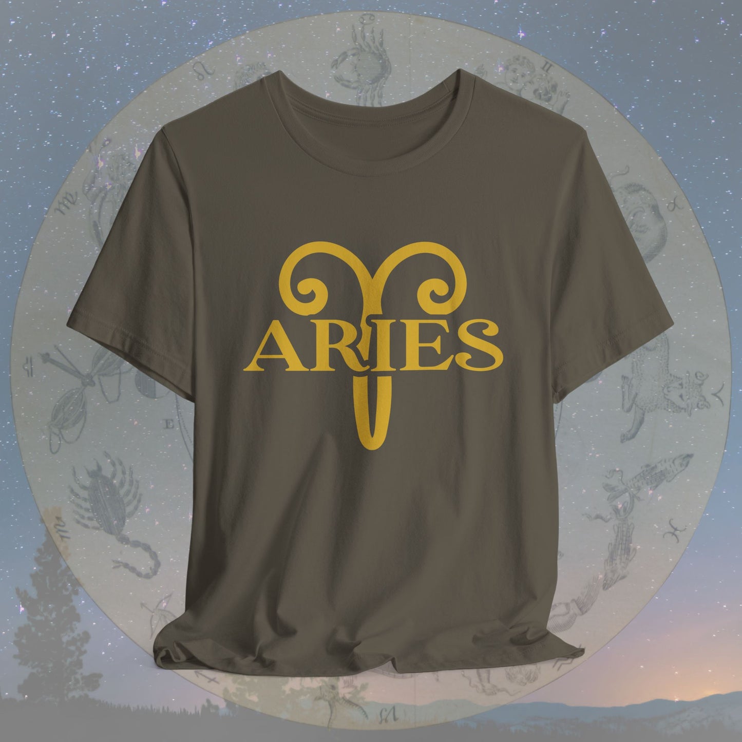 Aries Golden Zodiac Symbol T-Shirt