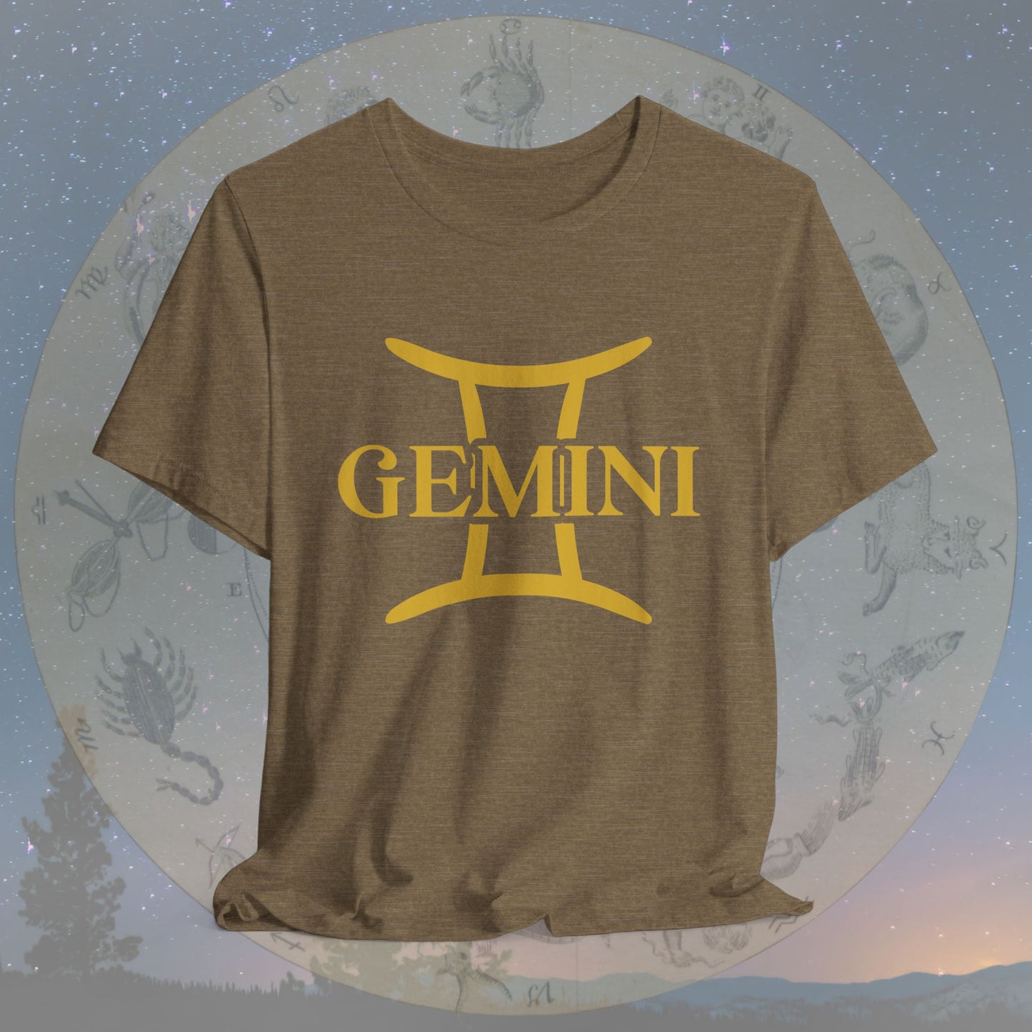 Gemini Golden Zodiac Symbol T-Shirt