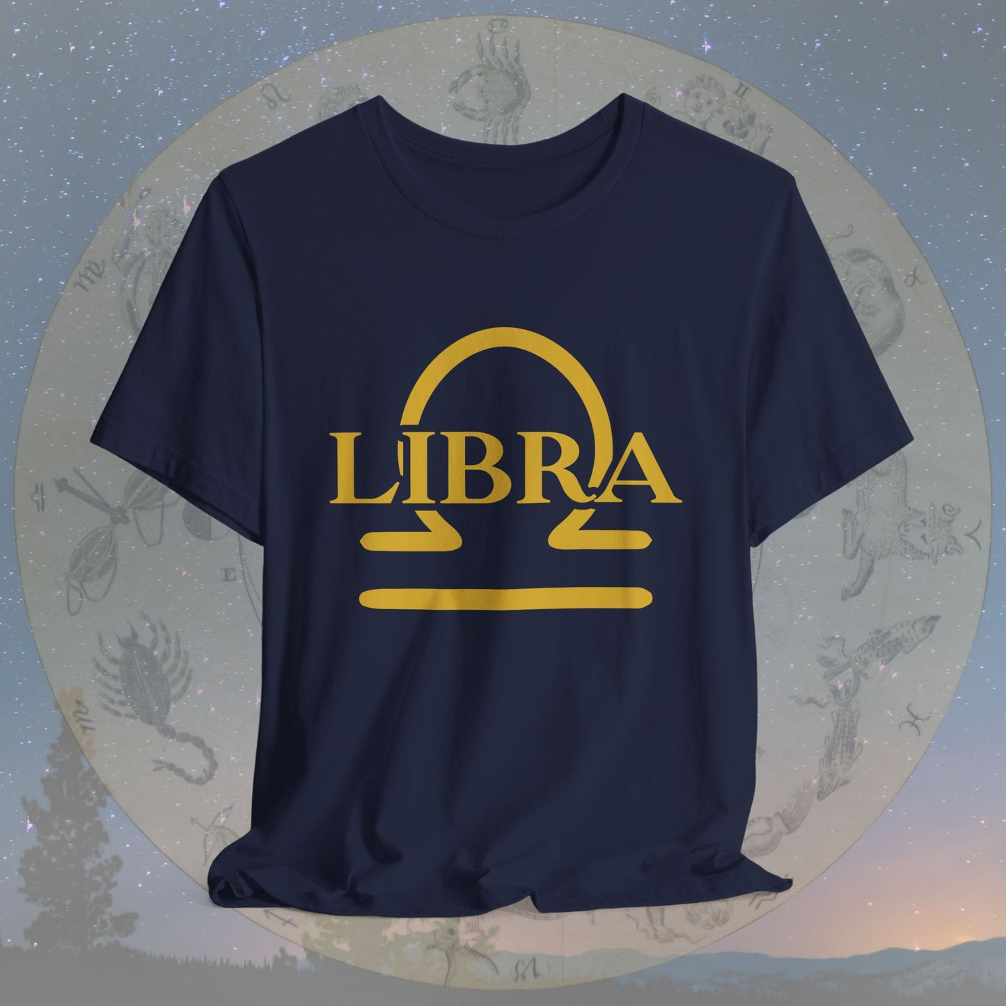 Libra Golden Zodiac Symbol T-Shirt