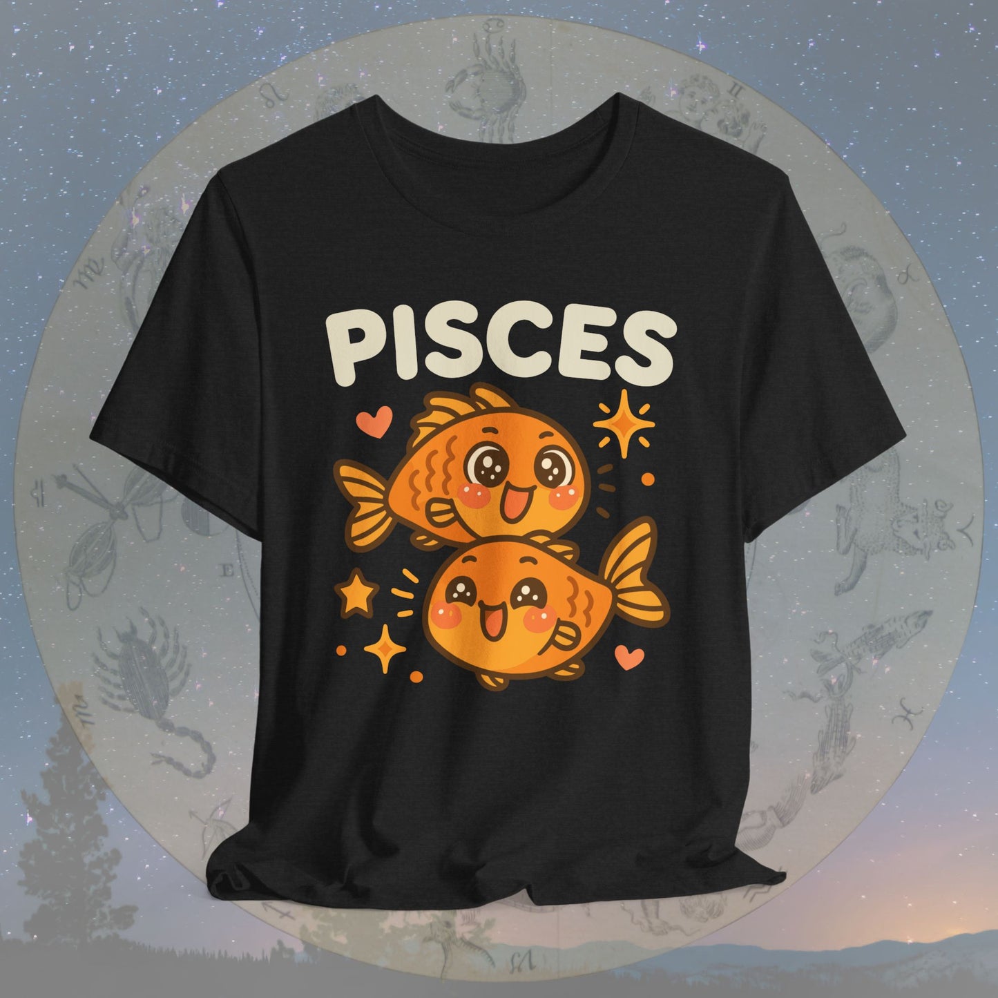 Cute Kawaii Pisces Zodiac Sign T-Shirt