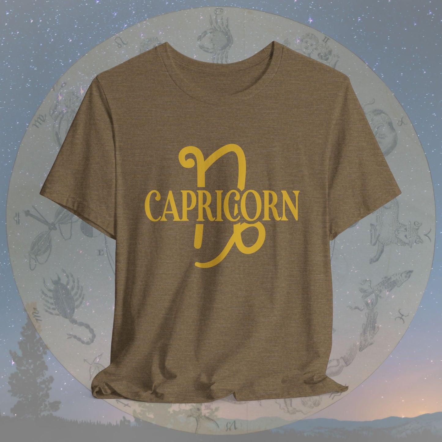Capricorn Golden Zodiac Symbol T-Shirt