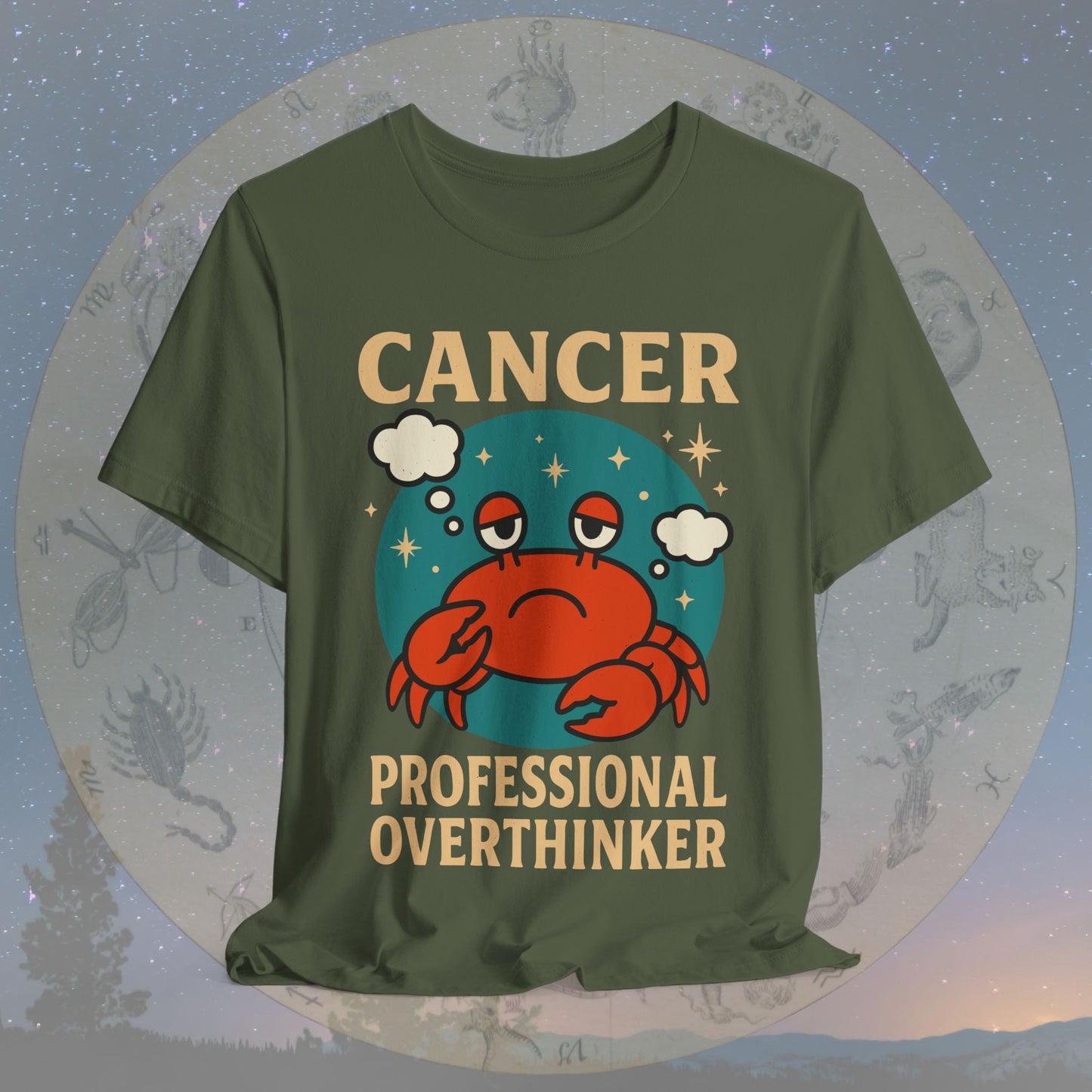 Funny Cancer Zodiac Sign Overthinker T-Shirt