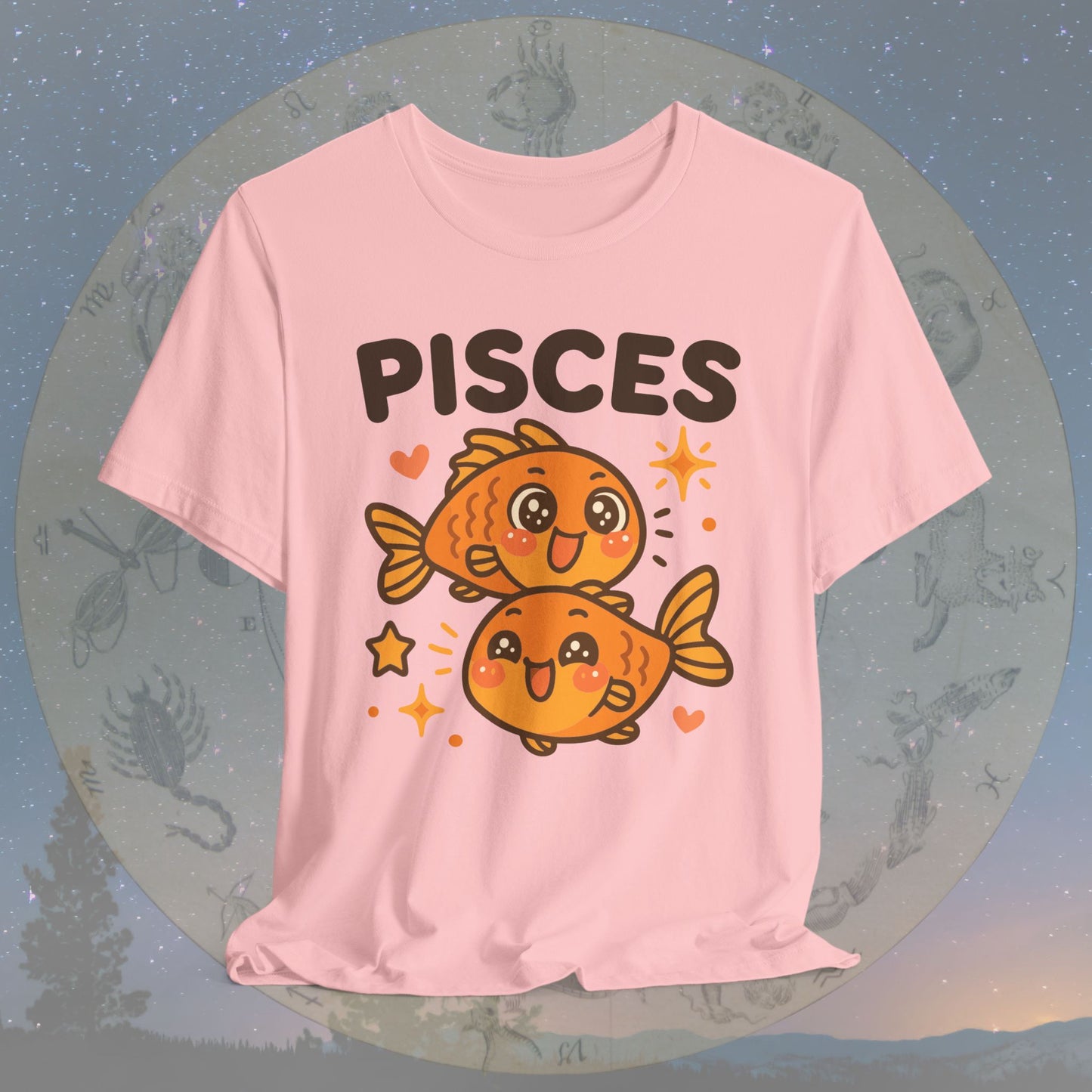 Cute Kawaii Pisces Zodiac Sign T-Shirt