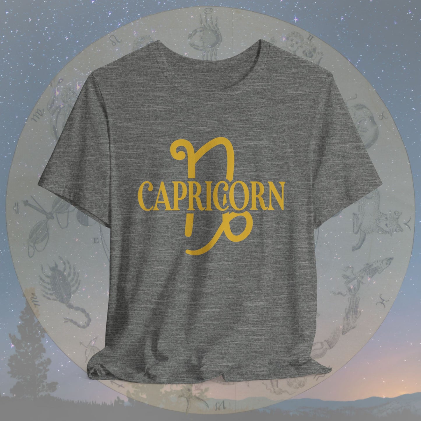 Capricorn Golden Zodiac Symbol T-Shirt