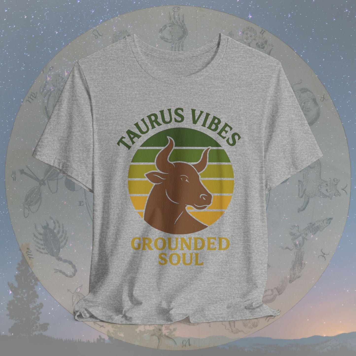 Retro Sunset Grounded Taurus Vibes T-Shirt