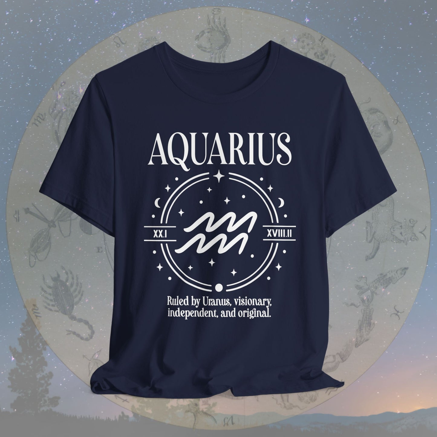 Classic Aquarius Zodiac Sign T-Shirt