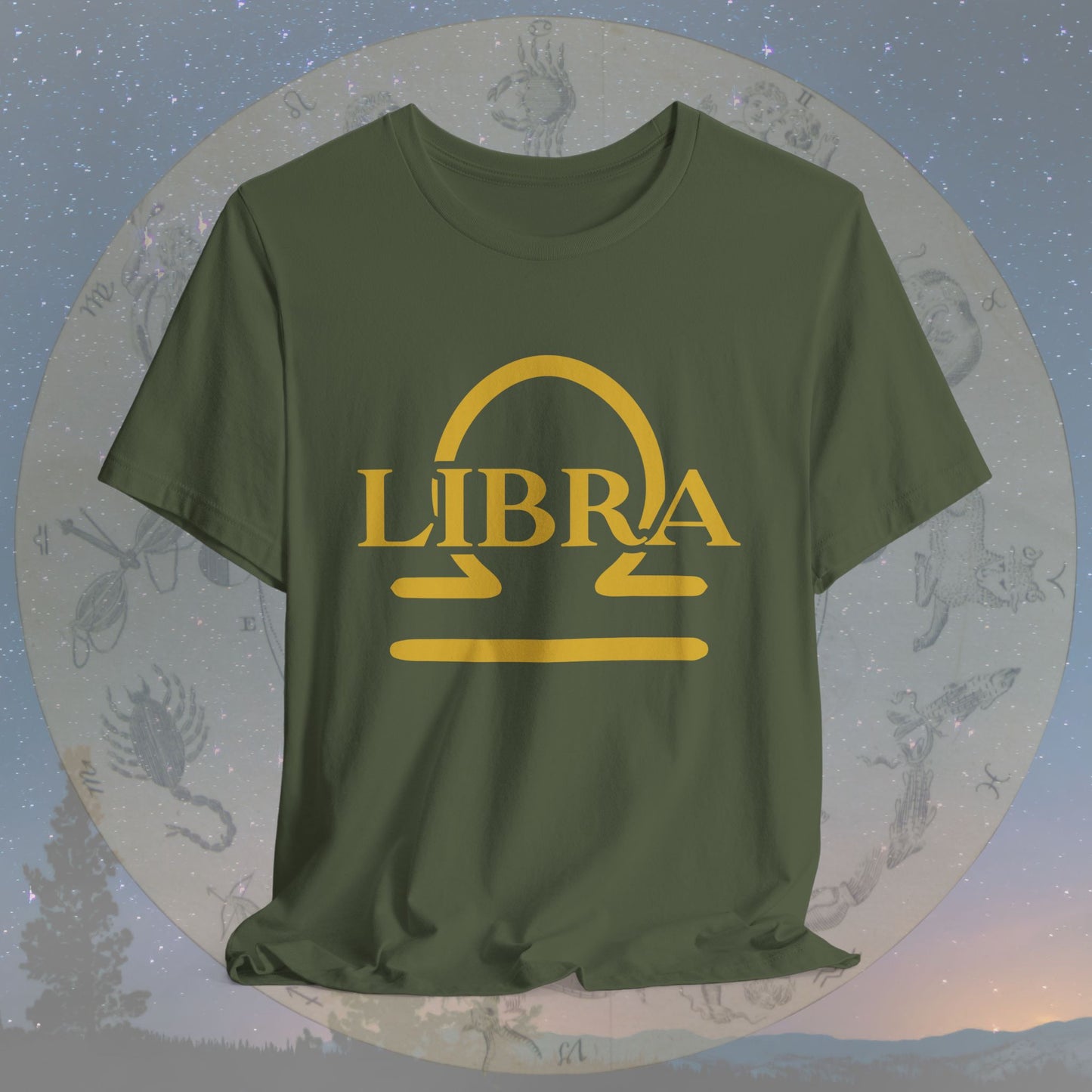 Libra Golden Zodiac Symbol T-Shirt