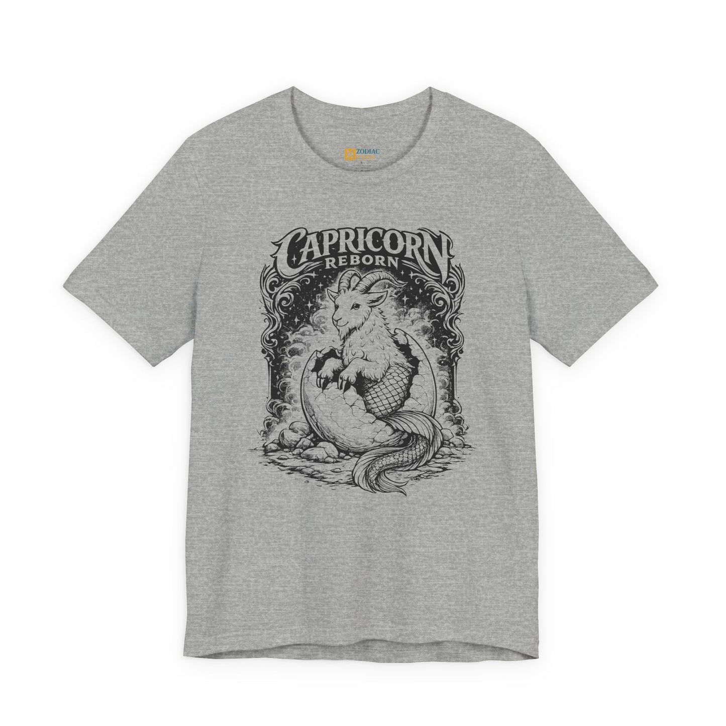 Capricorn Reborn T-Shirt – Artistic Sea Goat Zodiac Design Tee