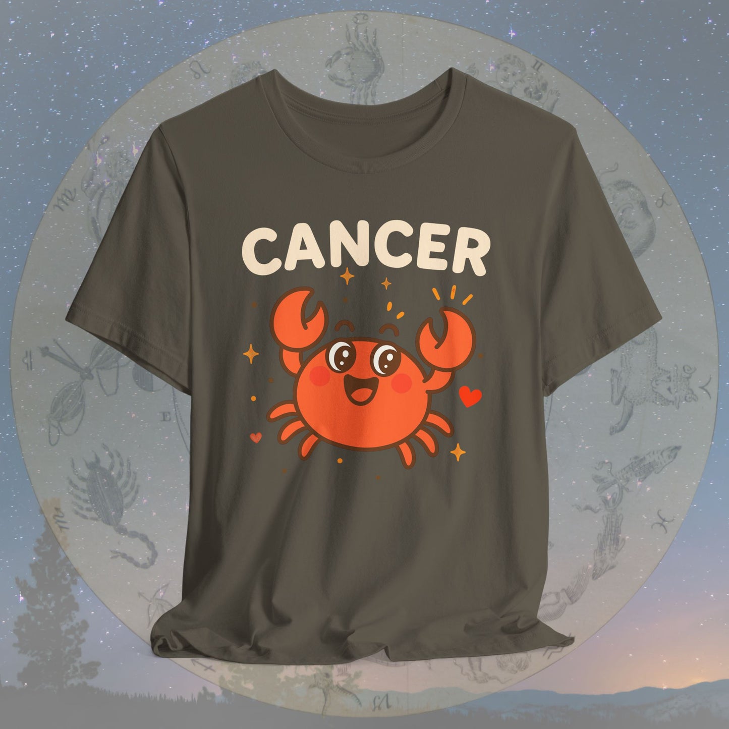 Kawaii Cheerful Cancer Zodiac Sign T-Shirt
