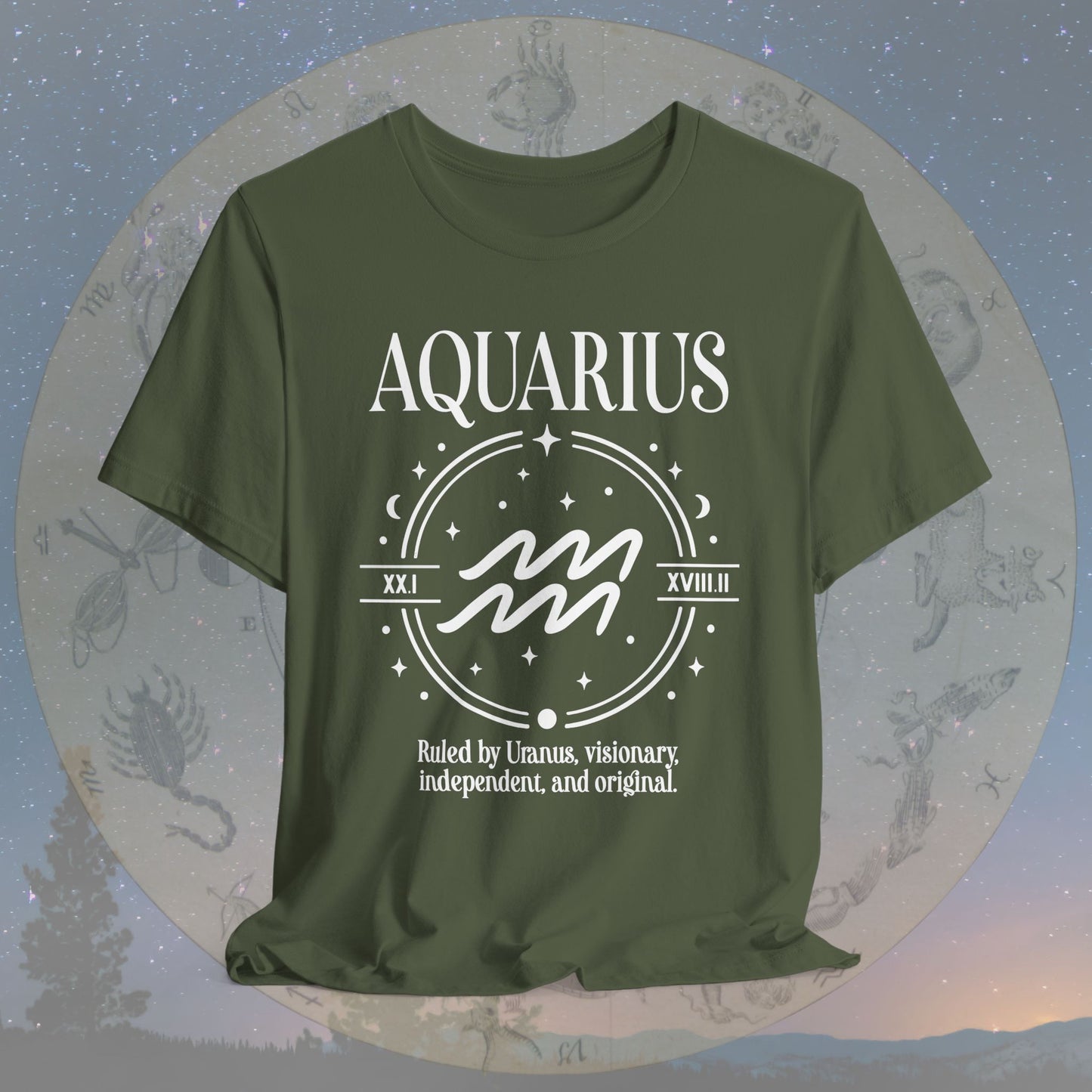Classic Aquarius Zodiac Sign T-Shirt