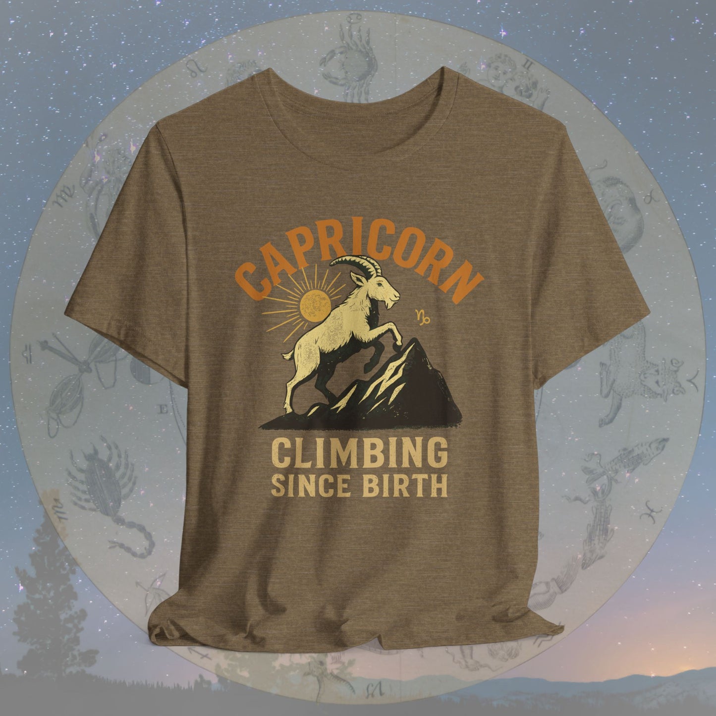 Capricorn Mountain Climber Zodiac Sign T-Shirt