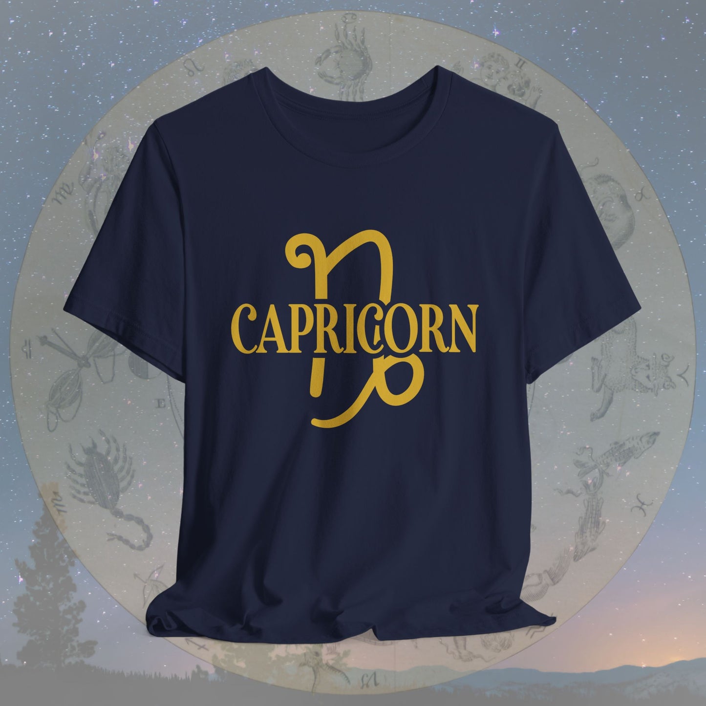 Capricorn Golden Zodiac Symbol T-Shirt