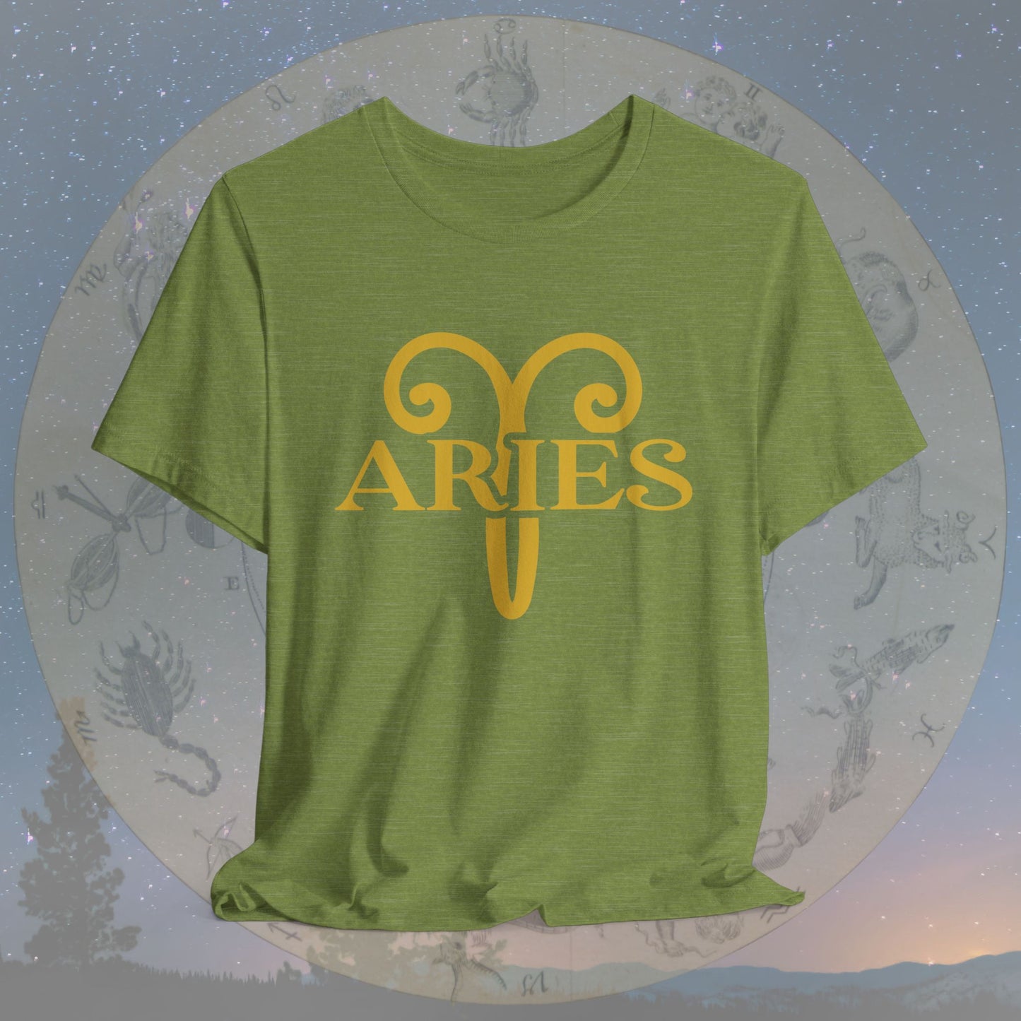 Aries Golden Zodiac Symbol T-Shirt