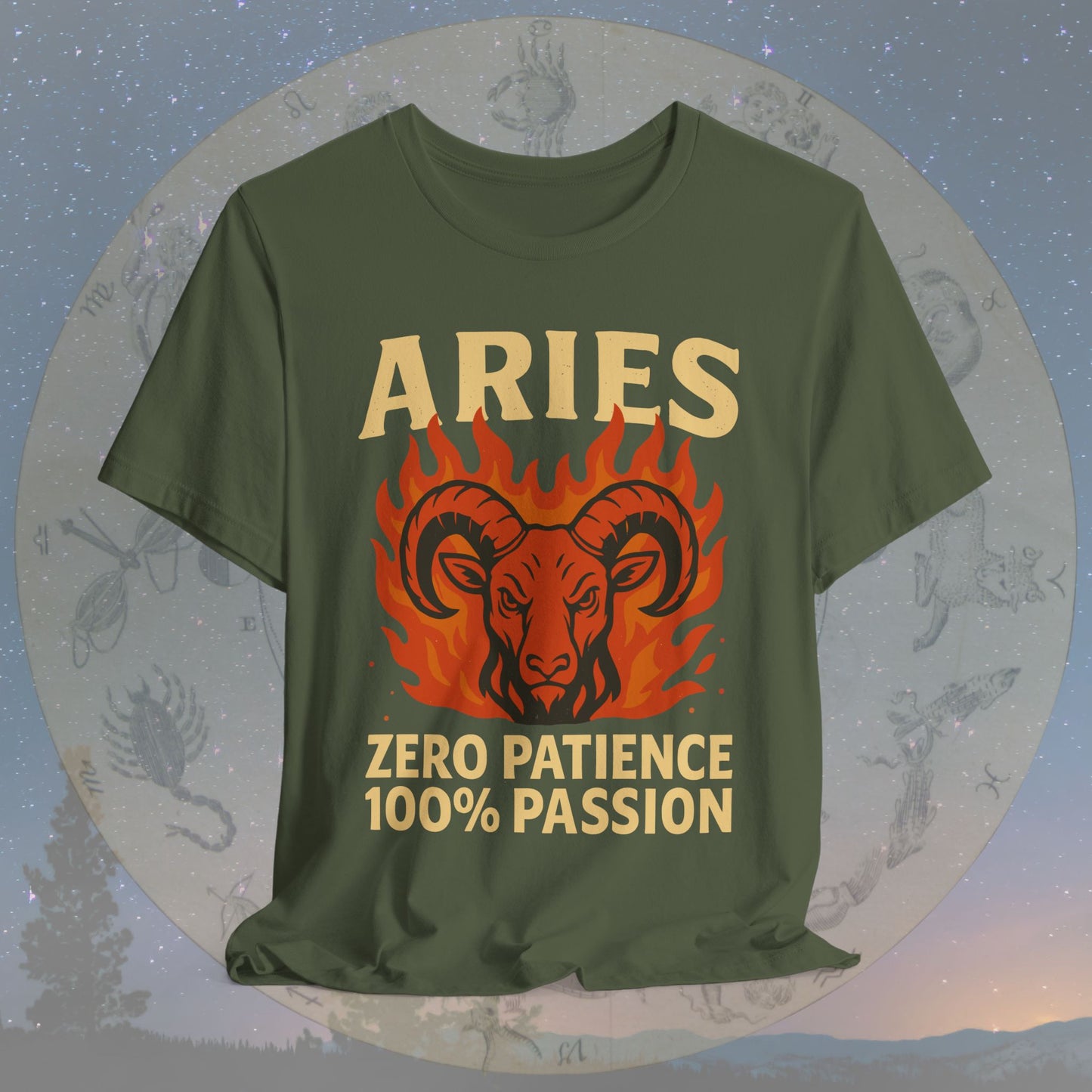 Aries Fiery Passion Zodiac T-Shirt