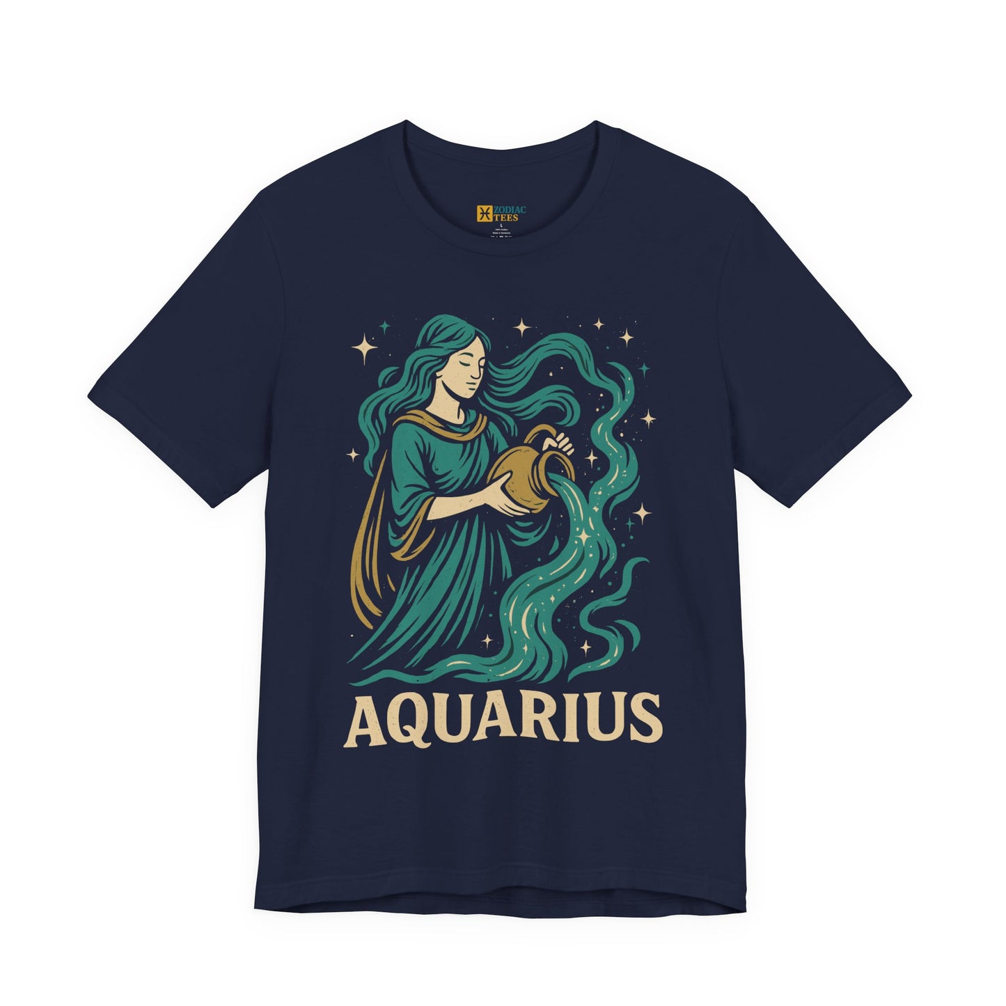 Aquarius Celestial Water Bearer T-Shirt – Visionary Zodiac Energy Tee