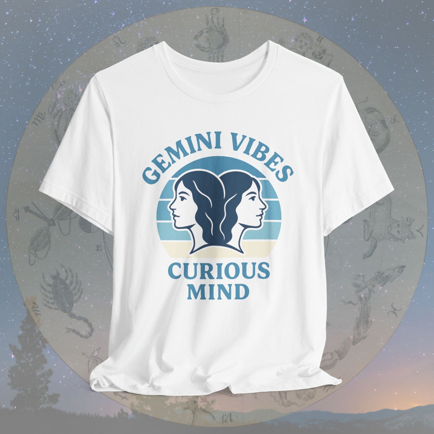 Retro Sunset Curious Gemini Vibes T-Shirt