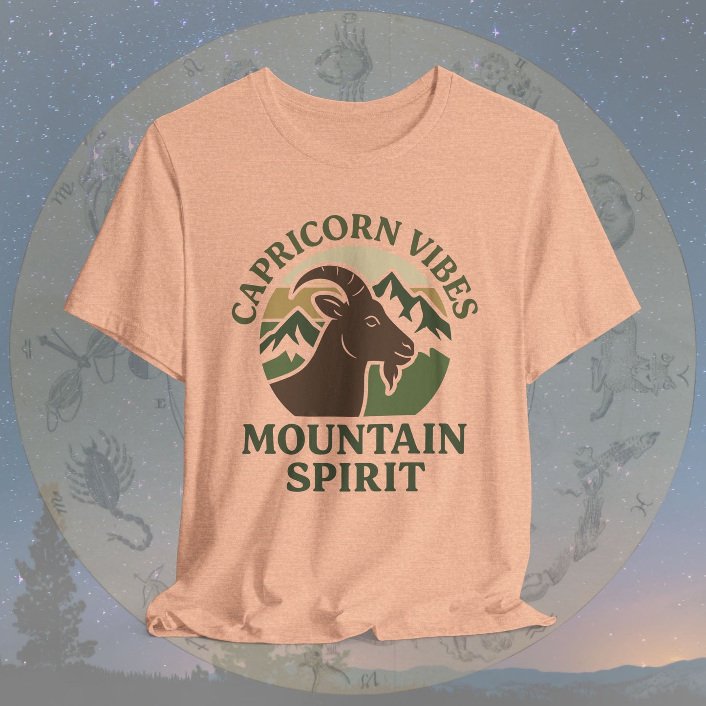 Retro Sunset Mountain Spirit Capricorn Vibes T-Shirt