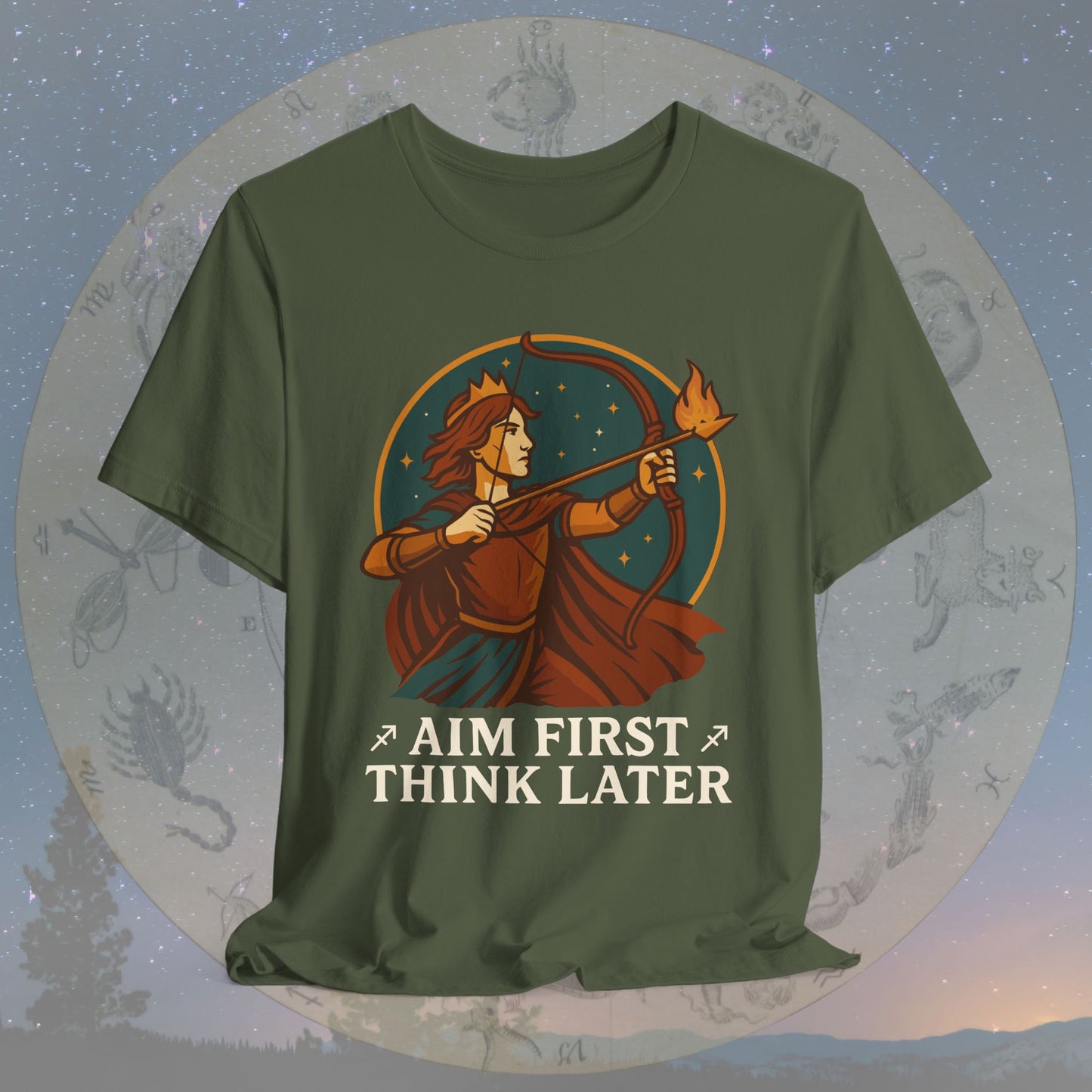 Adventurous Sagittarius Aim First Think Later T-Shirt
