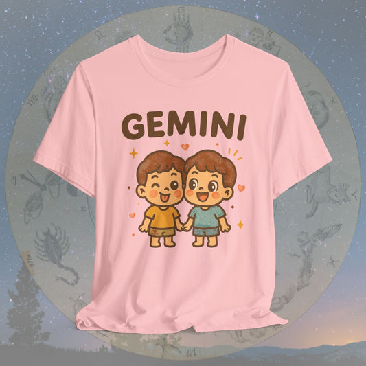 Kawaii Playful Gemini Zodiac Sign T-Shirt