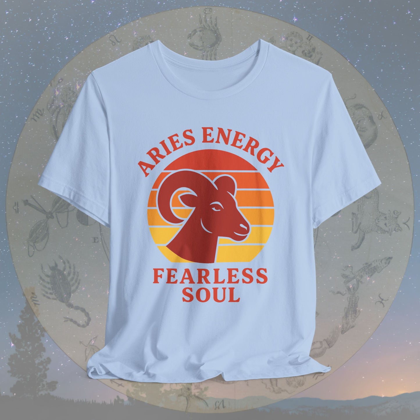 Retro Sunset Fearless Aries Energy T-Shirt
