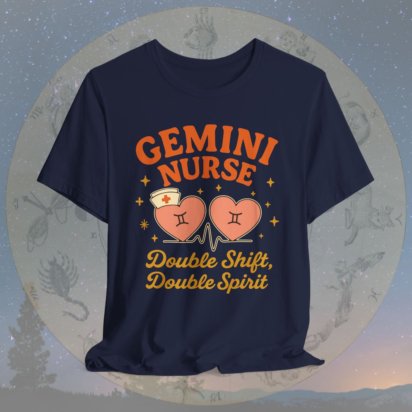 Double Shift, Double Spirit Gemini Nurse T-Shirt