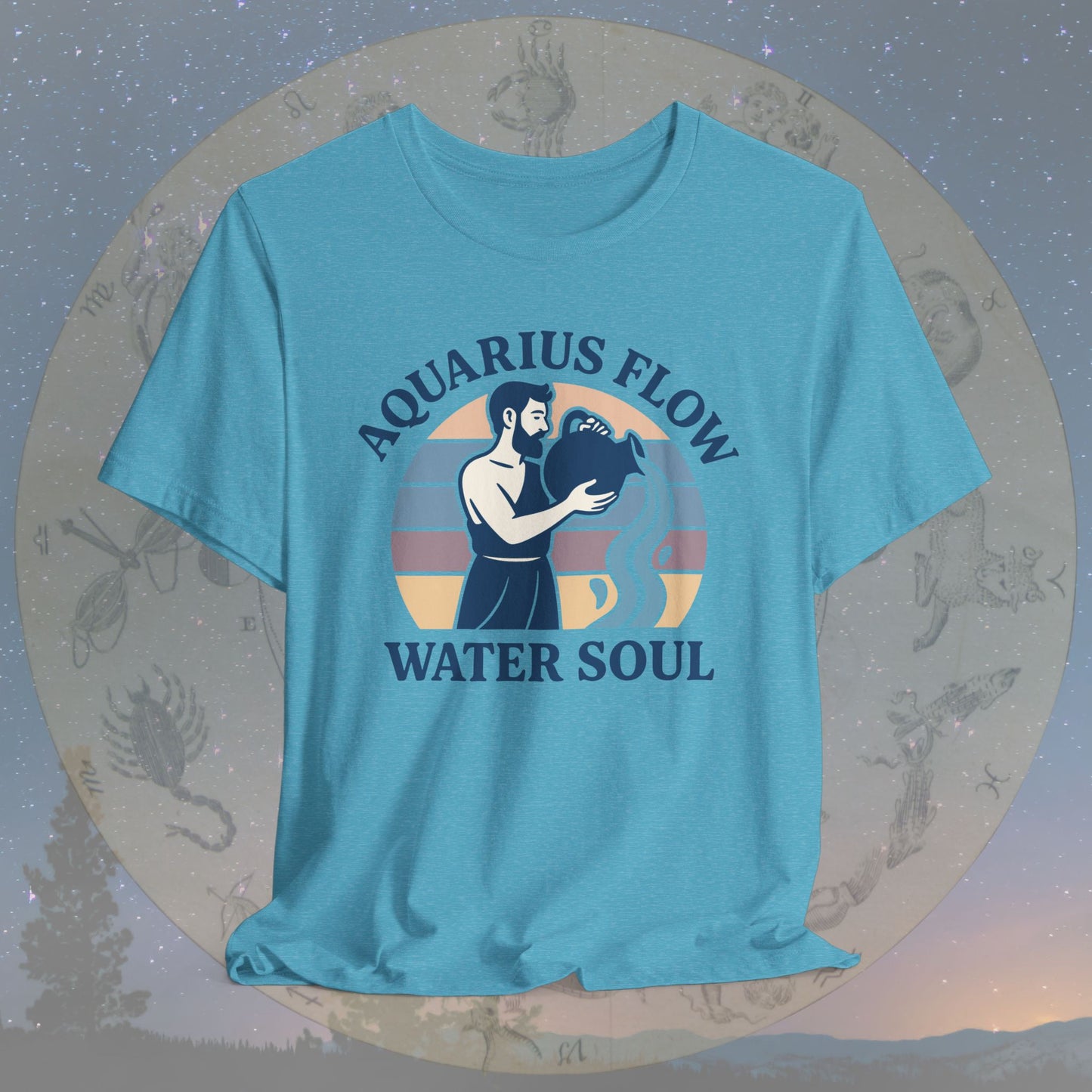 Retro Sunset Water Soul Aquarius Flow T-Shirt