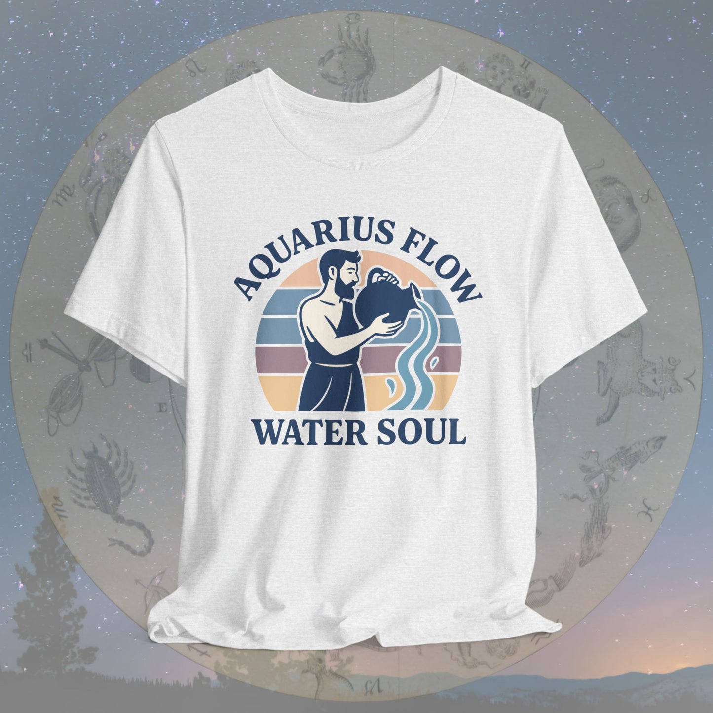 Retro Sunset Water Soul Aquarius Flow T-Shirt