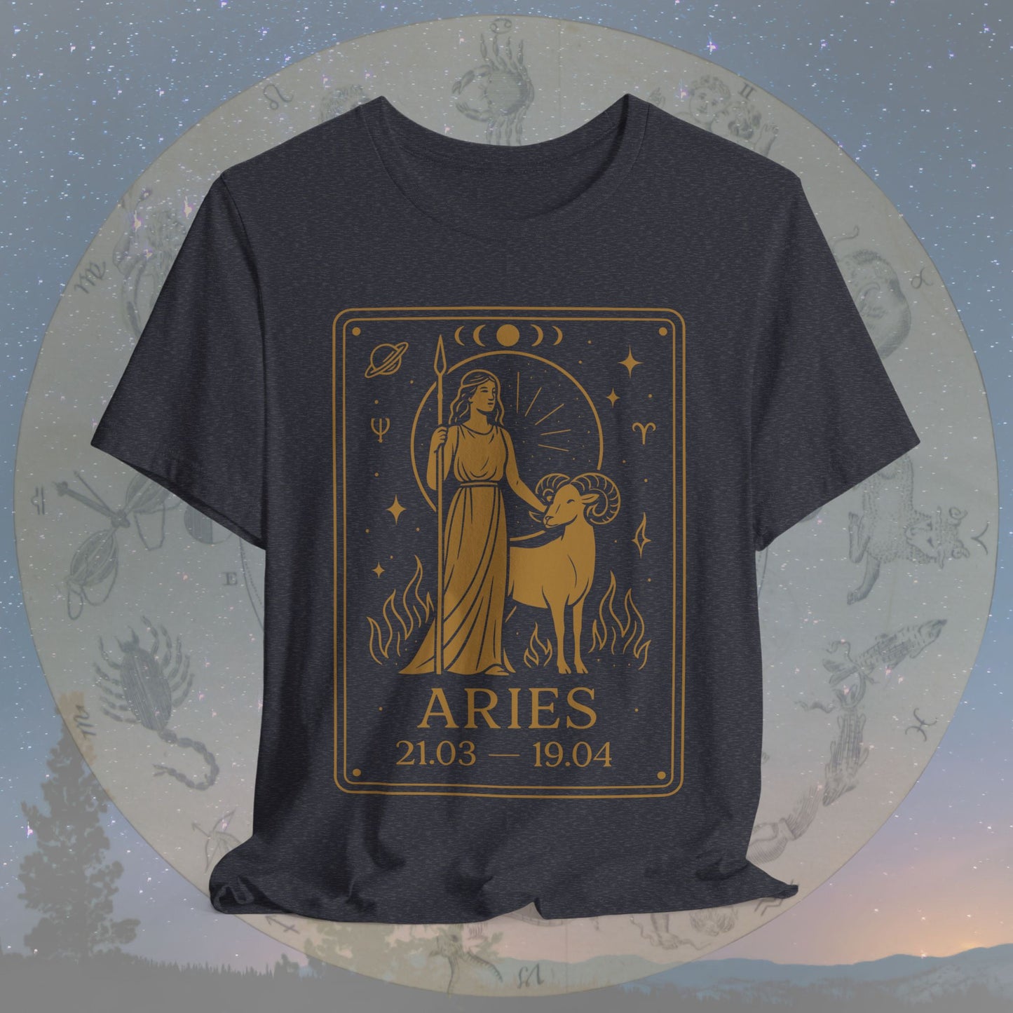 Mystic Fire Aries Zodiac T-Shirt