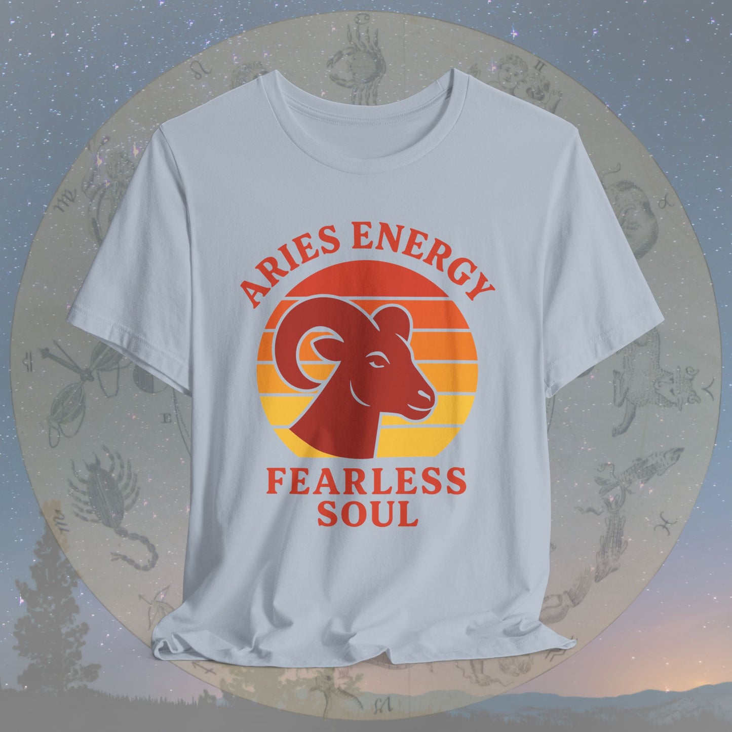 Retro Sunset Fearless Aries Energy T-Shirt