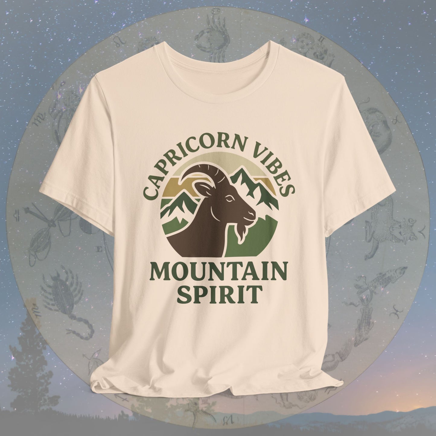 Retro Sunset Mountain Spirit Capricorn Vibes T-Shirt