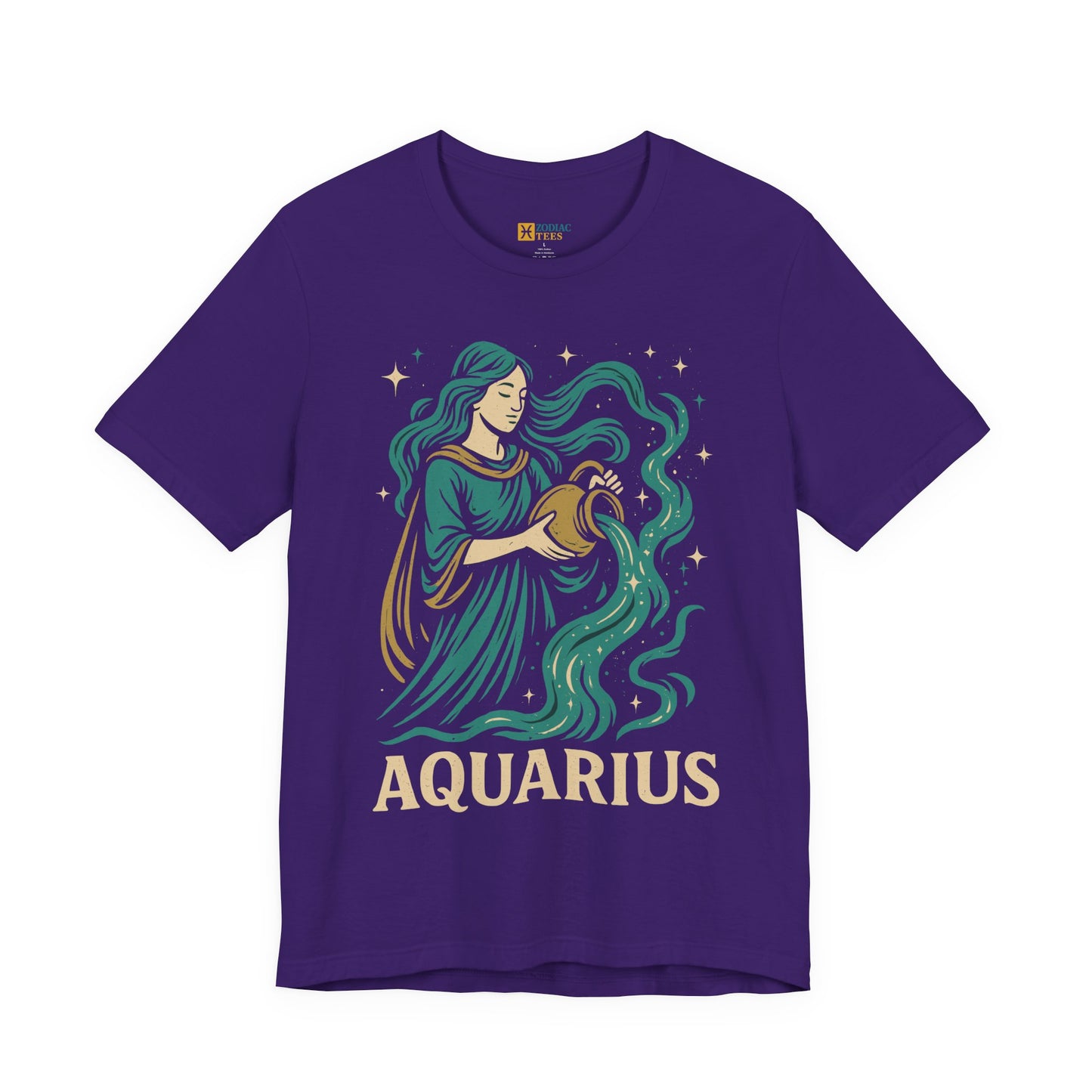Aquarius Celestial Water Bearer T-Shirt – Visionary Zodiac Energy Tee