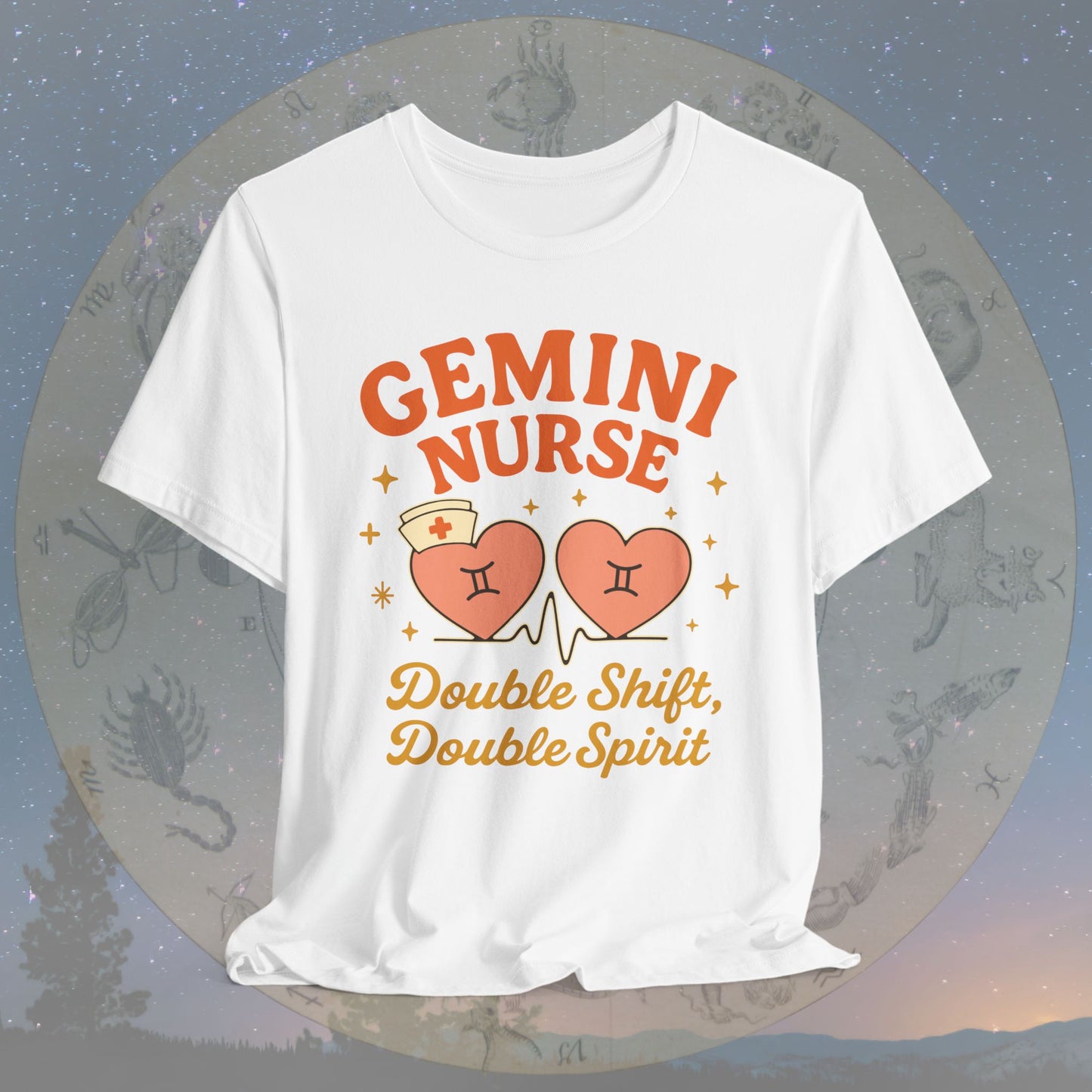 Double Shift, Double Spirit Gemini Nurse T-Shirt