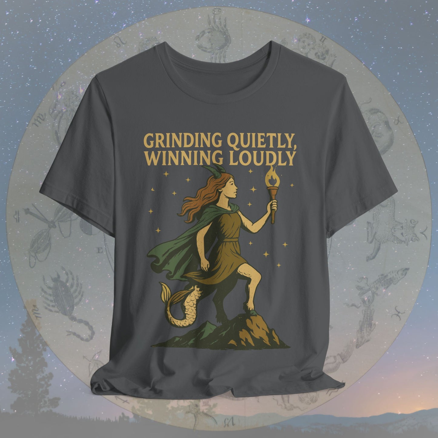 Ambitious Capricorn Grinding Quietly Winning Loudly T-Shirt