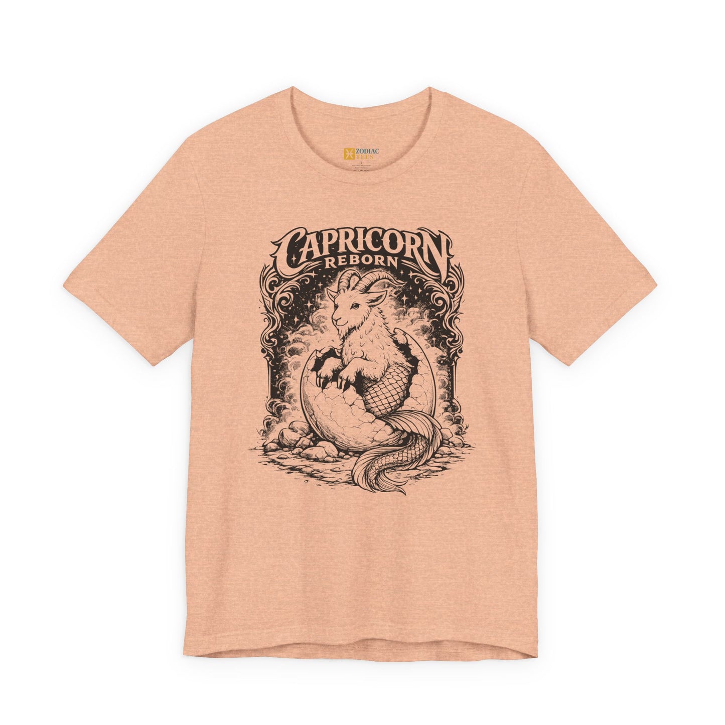 Capricorn Reborn T-Shirt – Artistic Sea Goat Zodiac Design Tee