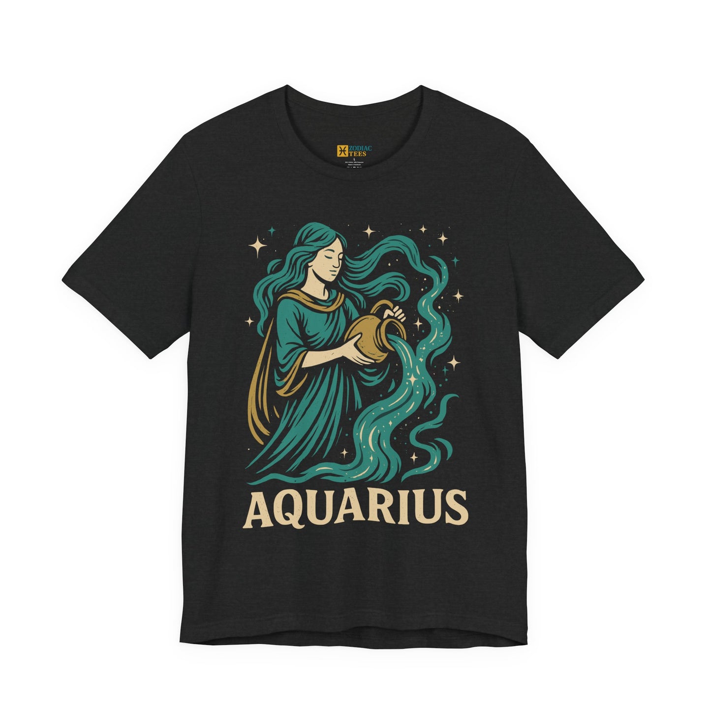 Aquarius Celestial Water Bearer T-Shirt – Visionary Zodiac Energy Tee