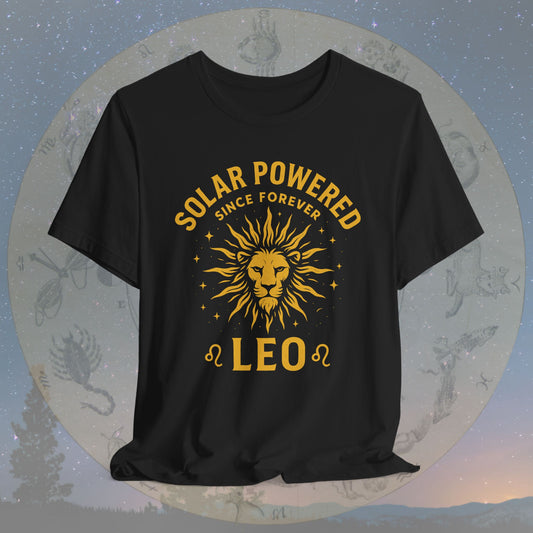Solar Powered Leo Zodiac Sign T-Shirt