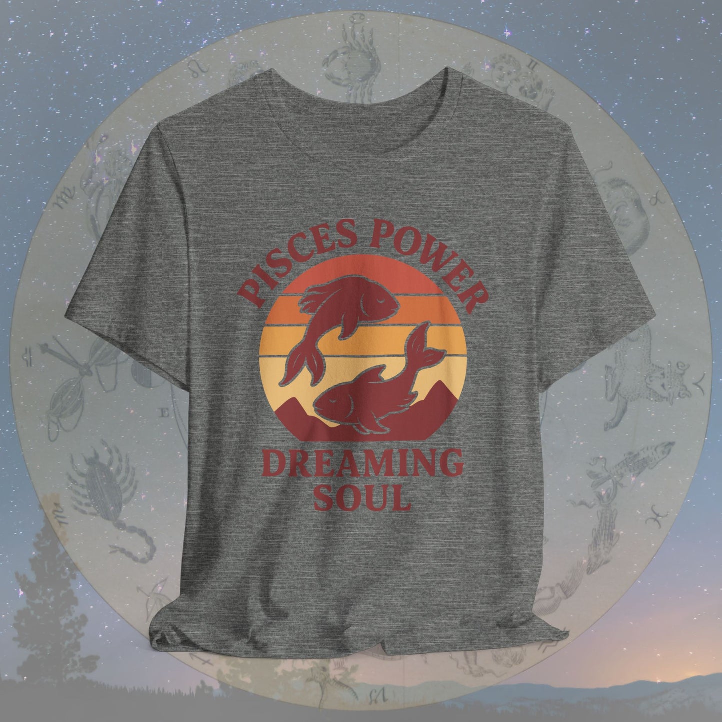 Retro Sunset Dreaming Soul Pisces Power T-Shirt
