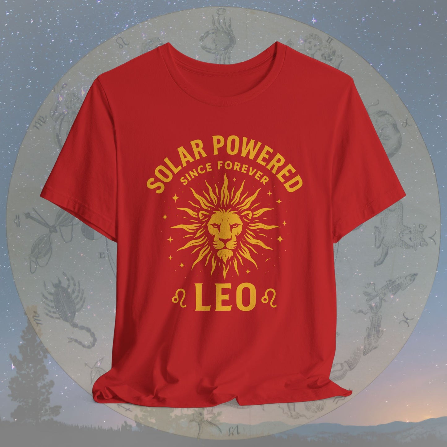 Solar Powered Leo Zodiac Sign T-Shirt