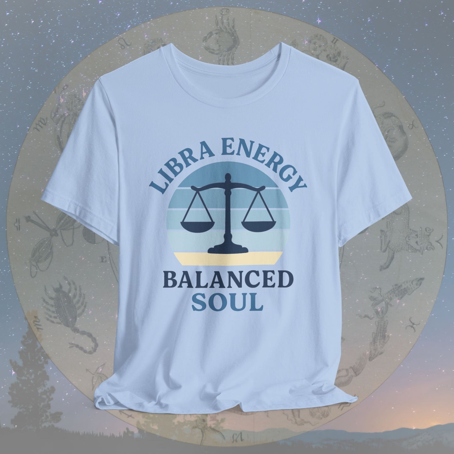 Retro Sunset Balanced Libra Energy T-Shirt