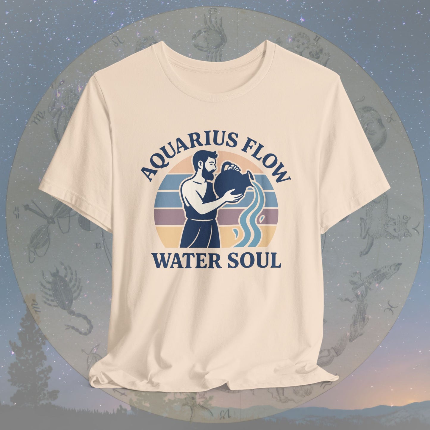 Retro Sunset Water Soul Aquarius Flow T-Shirt