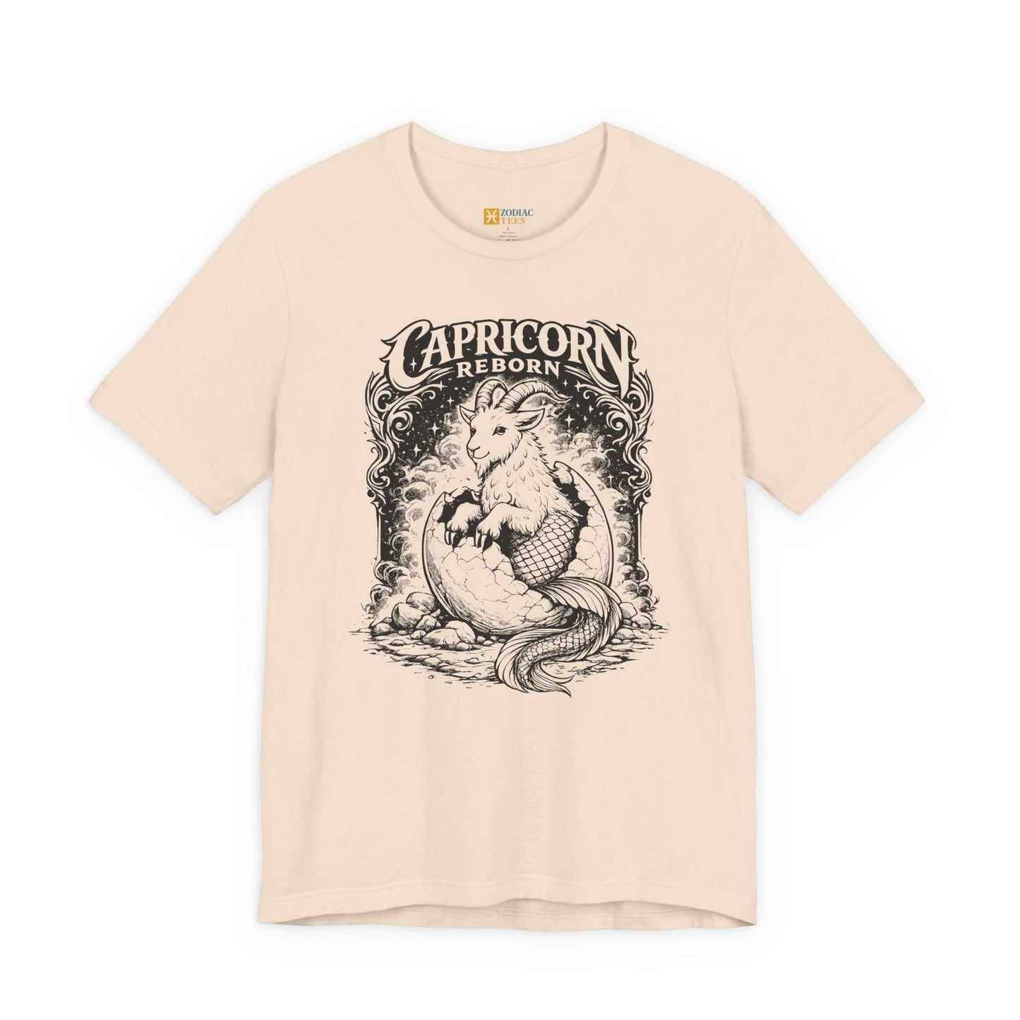 Capricorn Reborn T-Shirt – Artistic Sea Goat Zodiac Design Tee