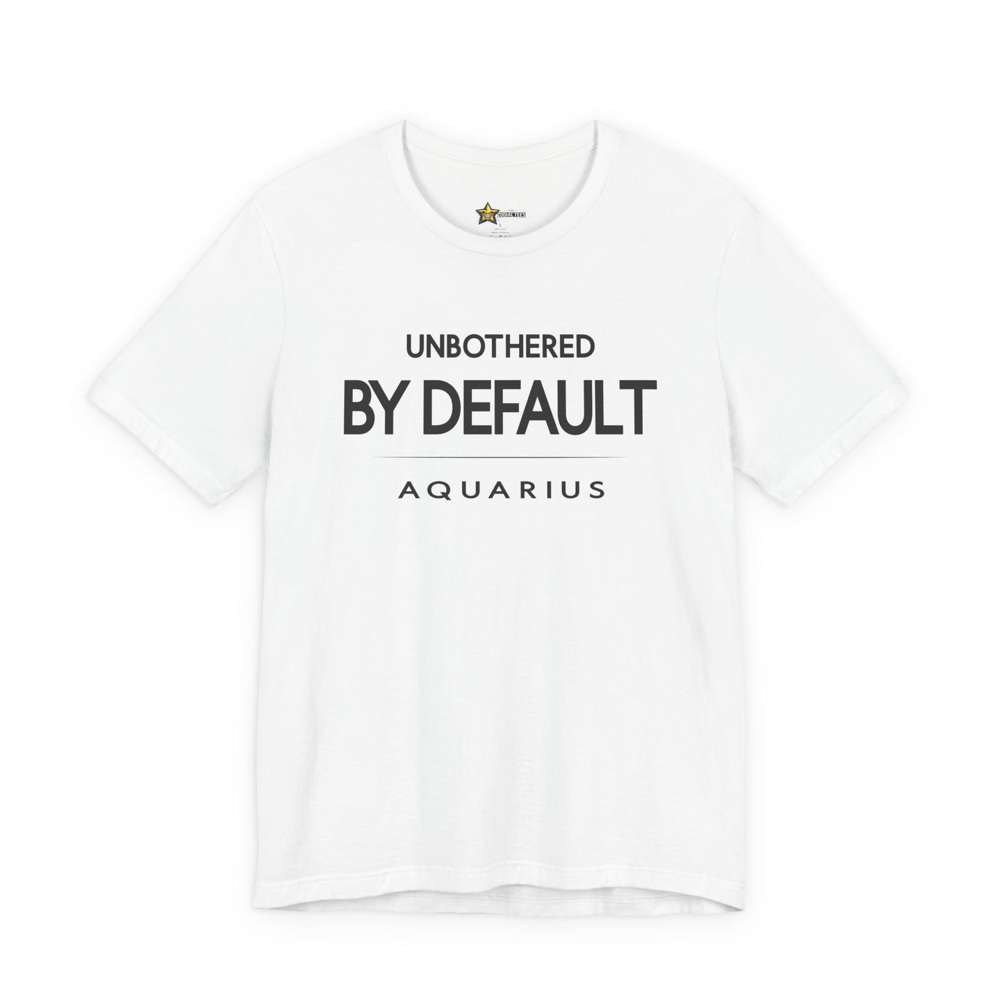 Aquarius astrology t-shirt with bold typography quote on white background