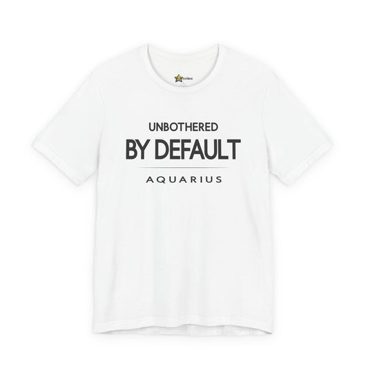 Aquarius astrology t-shirt with bold typography quote on white background
