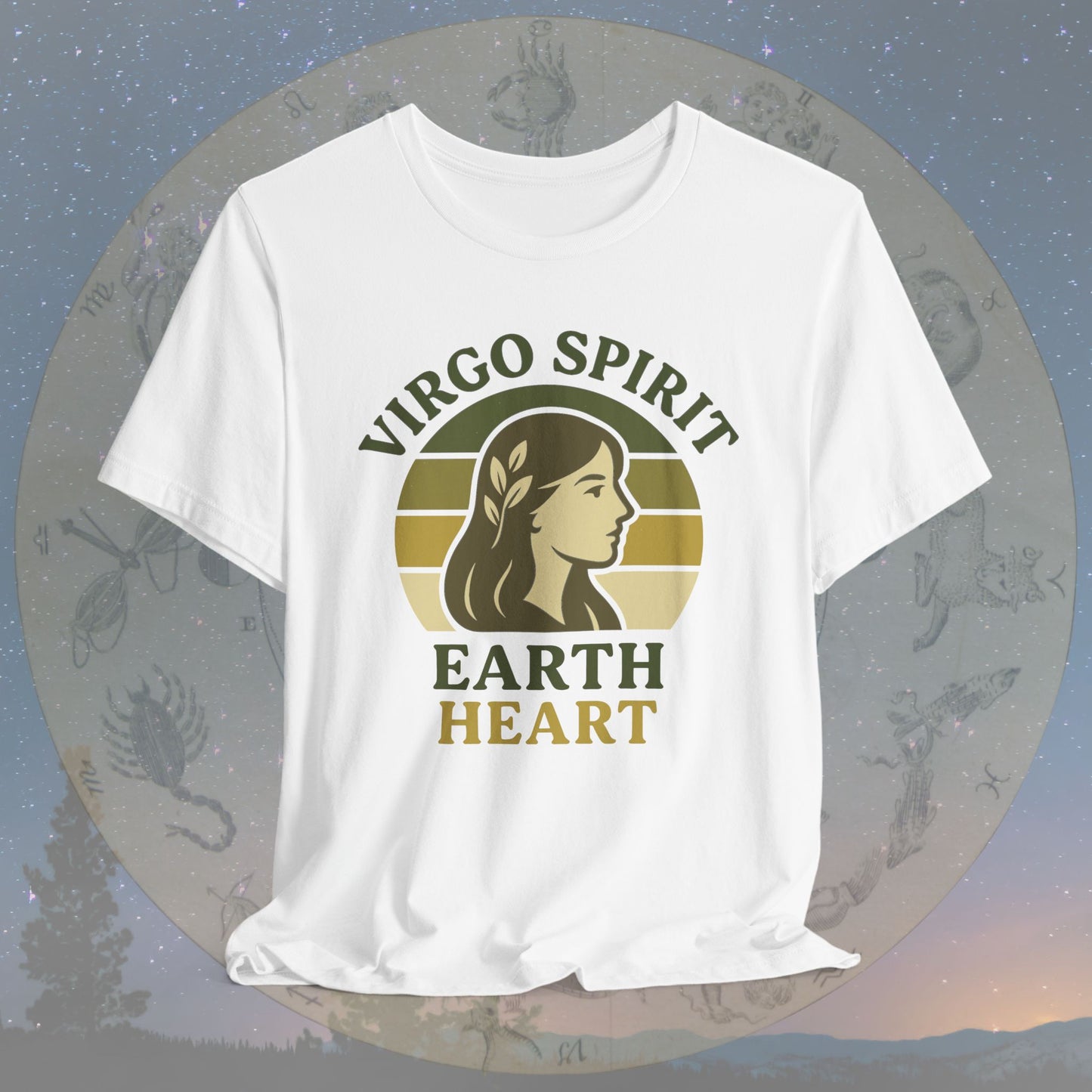 Retro Sunset Earth Heart Virgo Spirit T-Shirt